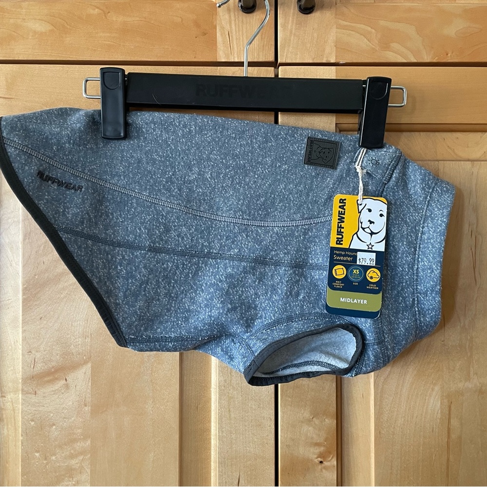 NWT Ruffwear Hemp Hound Dog Sweater size XS slate blue